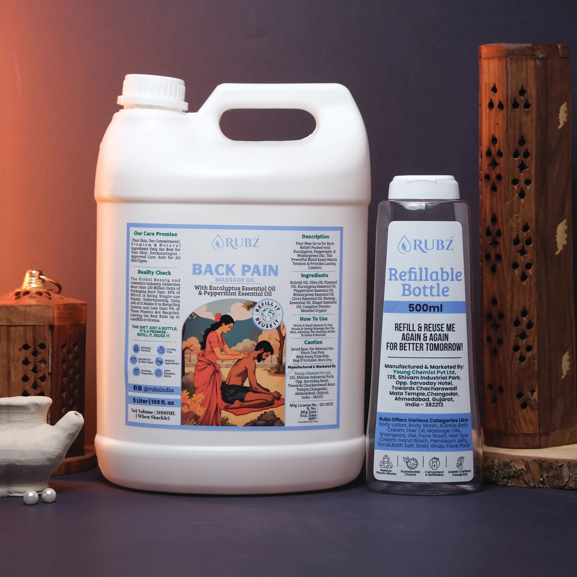 Back massage oil for relaxation