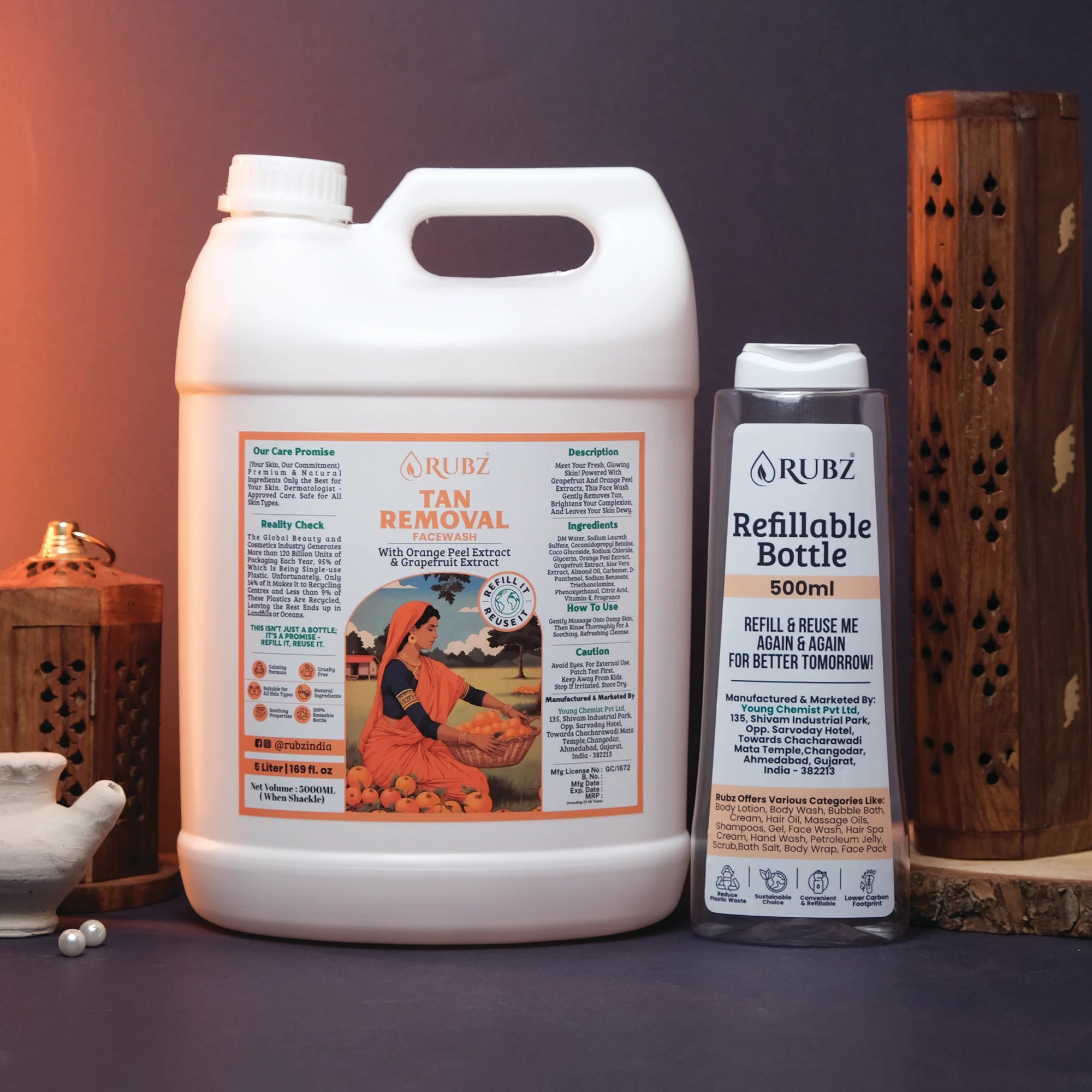 Tan Removal Face Wash - 5 Litre | with 500ml Refillable Bottle