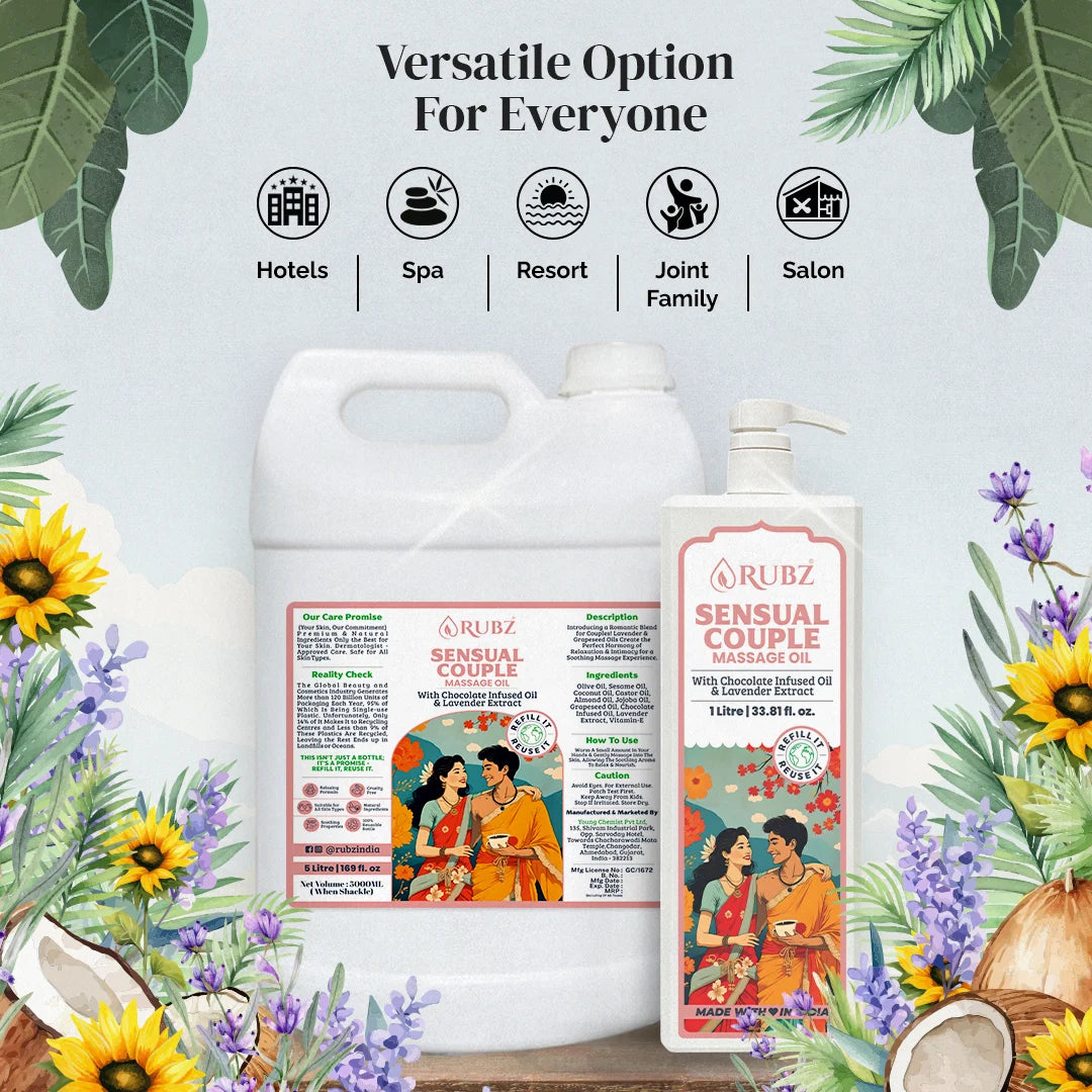 Moisturizing massage oil for couples