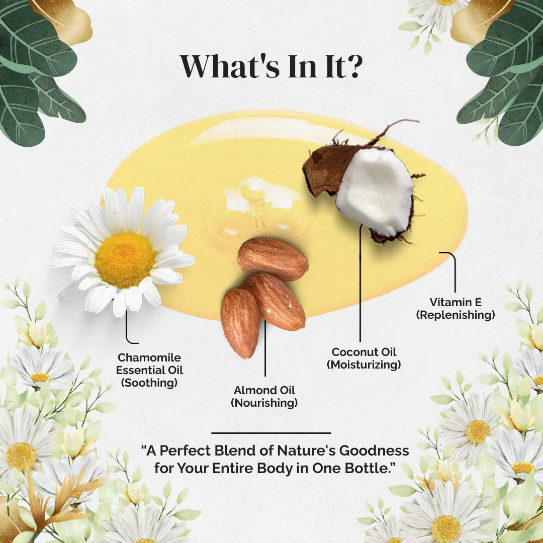 Massage oil with chamomile extract