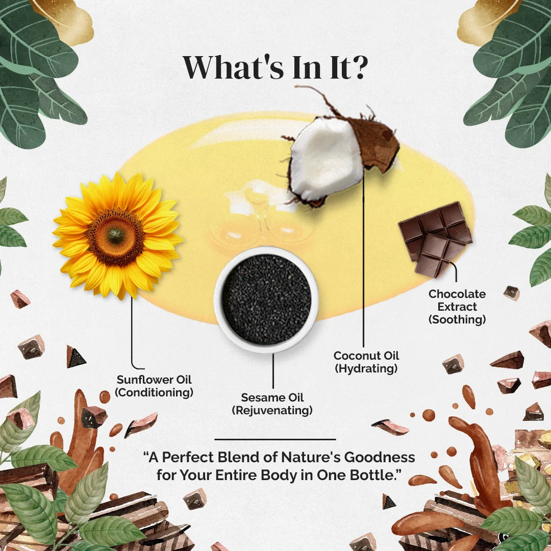 Chocolate body oil for women