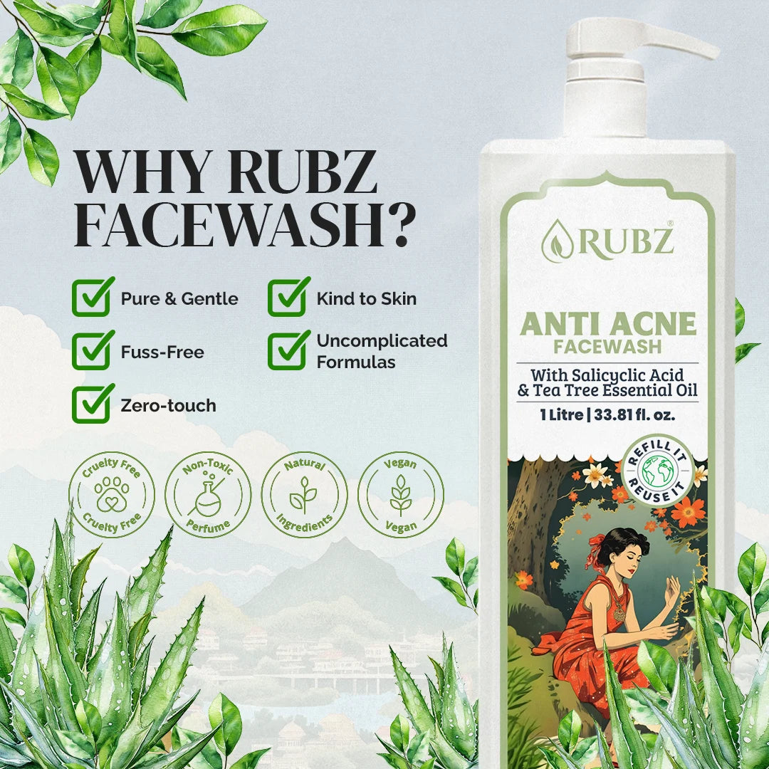 Anti Acne Face Wash - 5 Litre | with 500ml Refillable Bottle