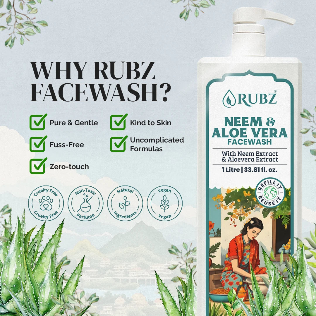 Neem & Aloe Vera Face Wash - 5 Litre | with 500ml Refillable Bottle