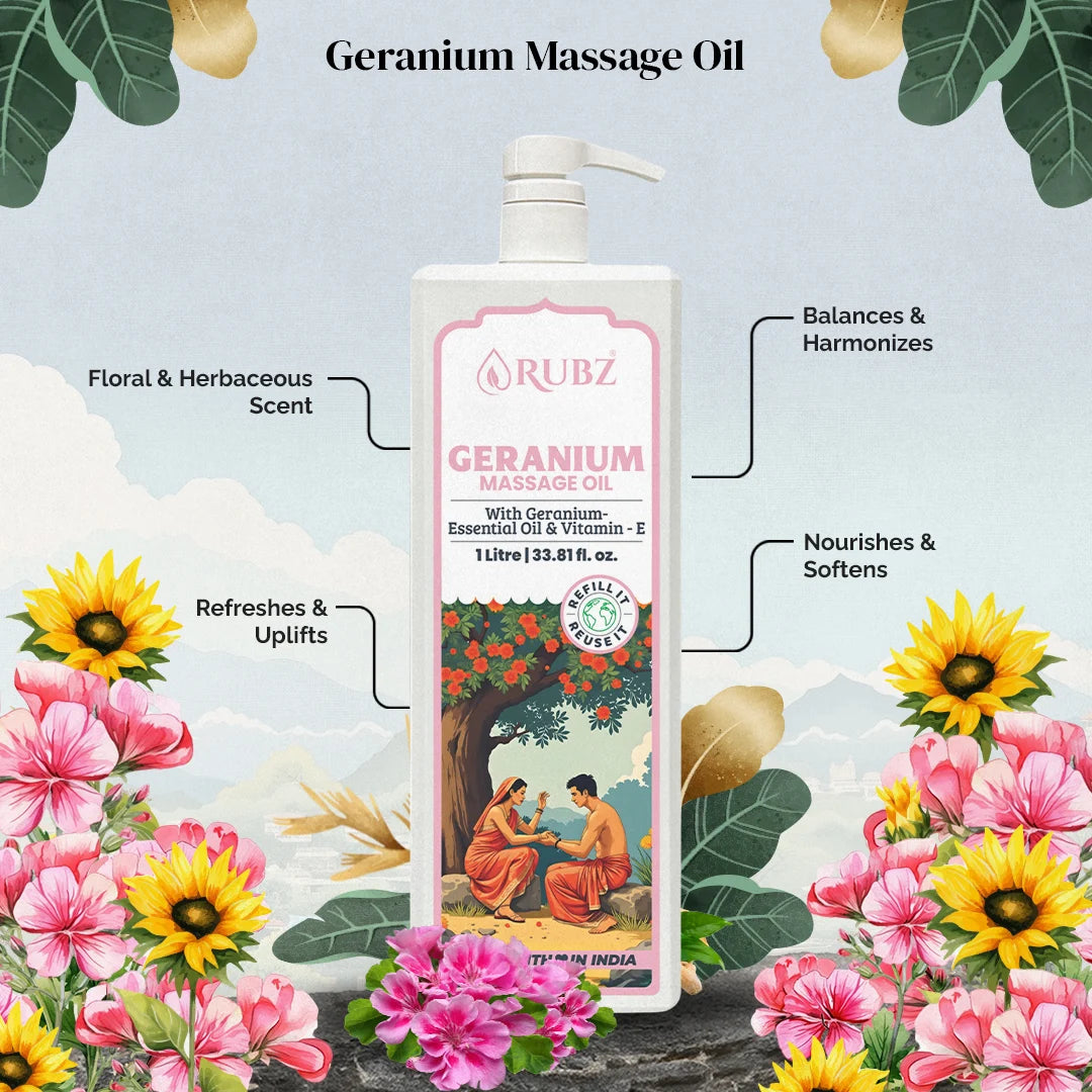 Natural geranium oil for massage