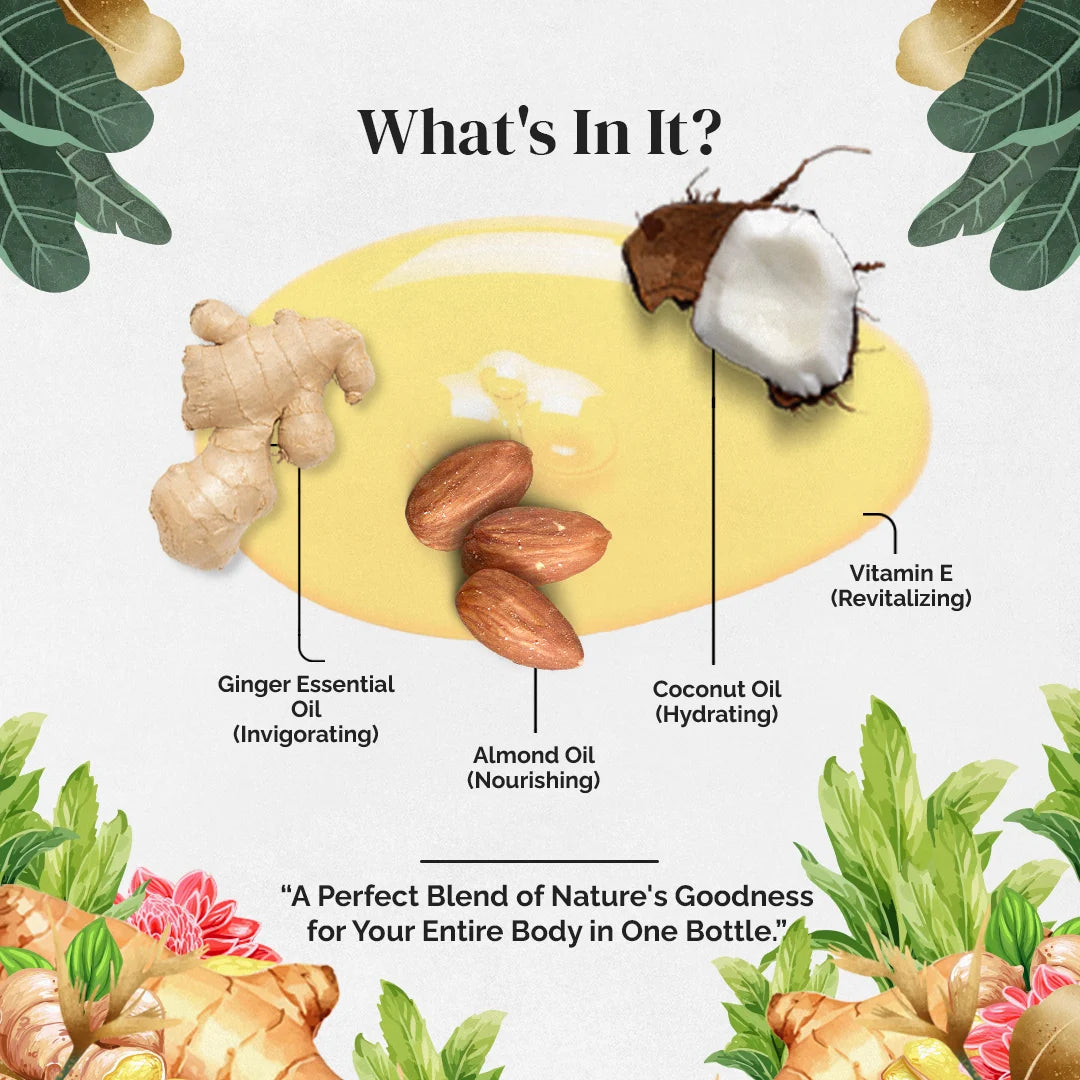 Massage oil with ginger extract
