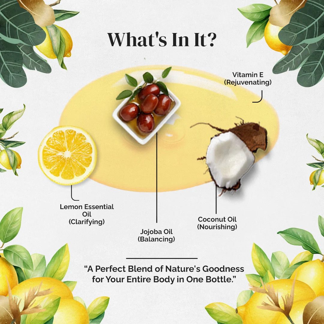 Lemon body massage oil for women