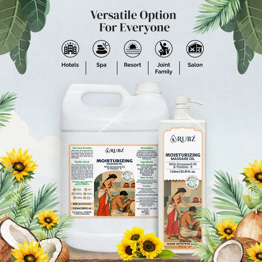Organic moisturizing massage oil
