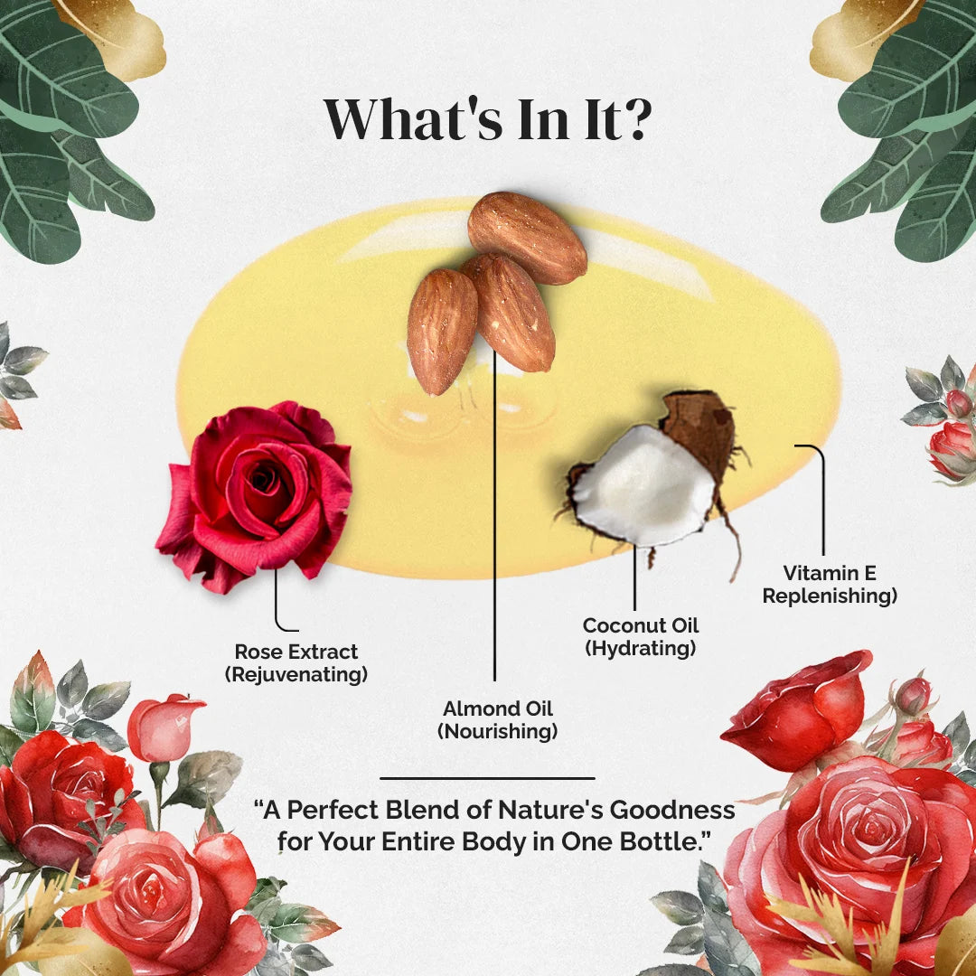 Rose oil for skin hydration