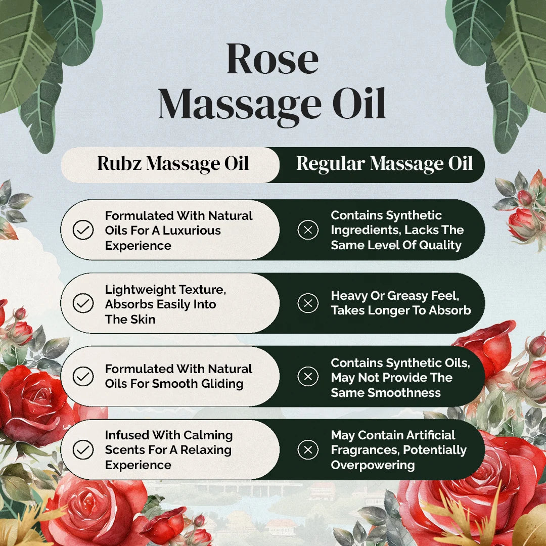 Organic rose massage oil