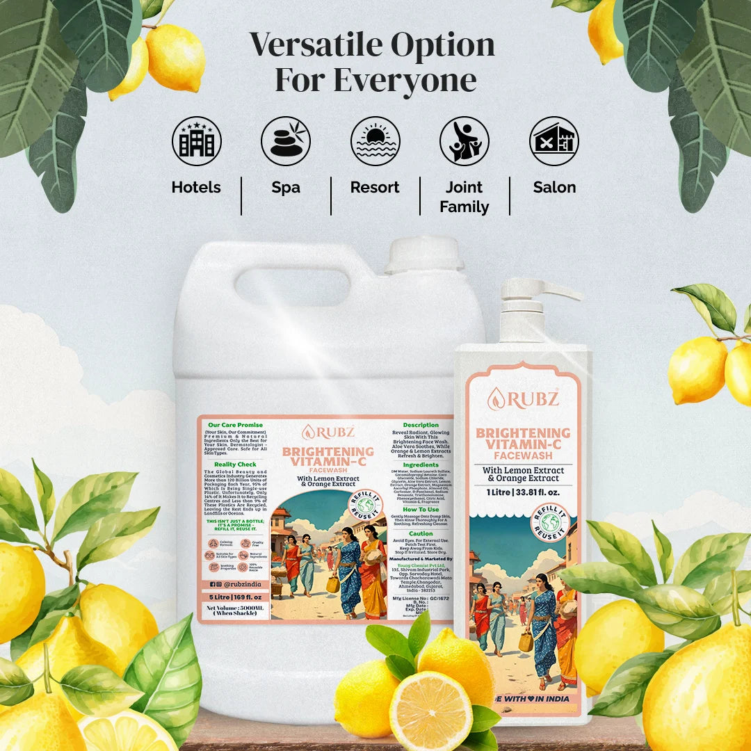 Brightening Vitamin-C Face Wash - 5 Litre | with 500ml Refillable Bottle
