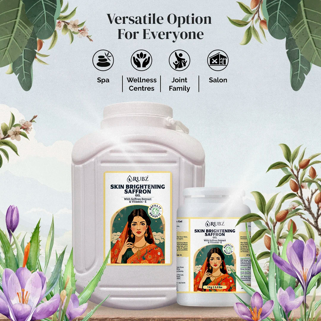 Skin Brightening Saffron Gel - 5 Kg | with 200g Refillable Jar