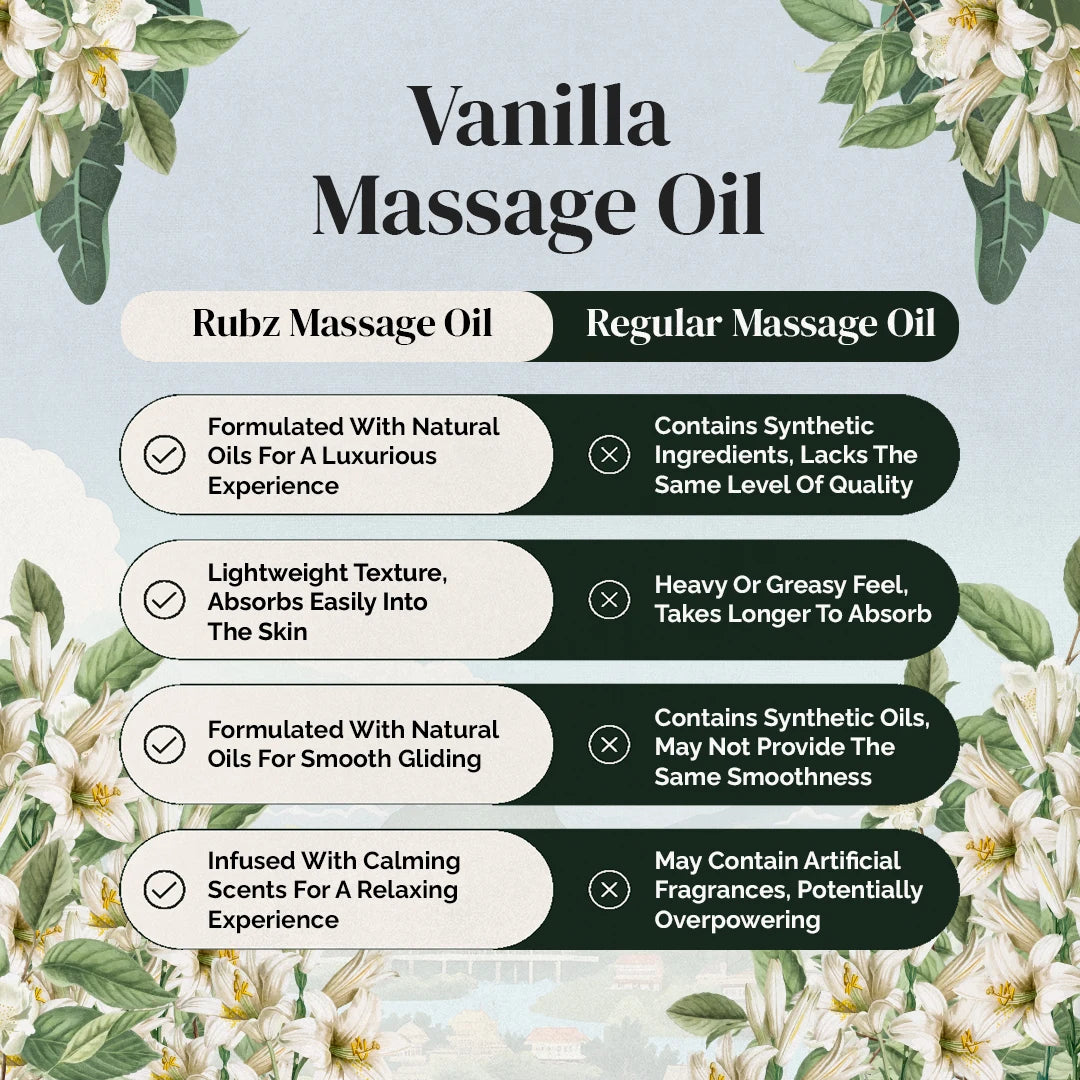 Natural vanilla massage oil