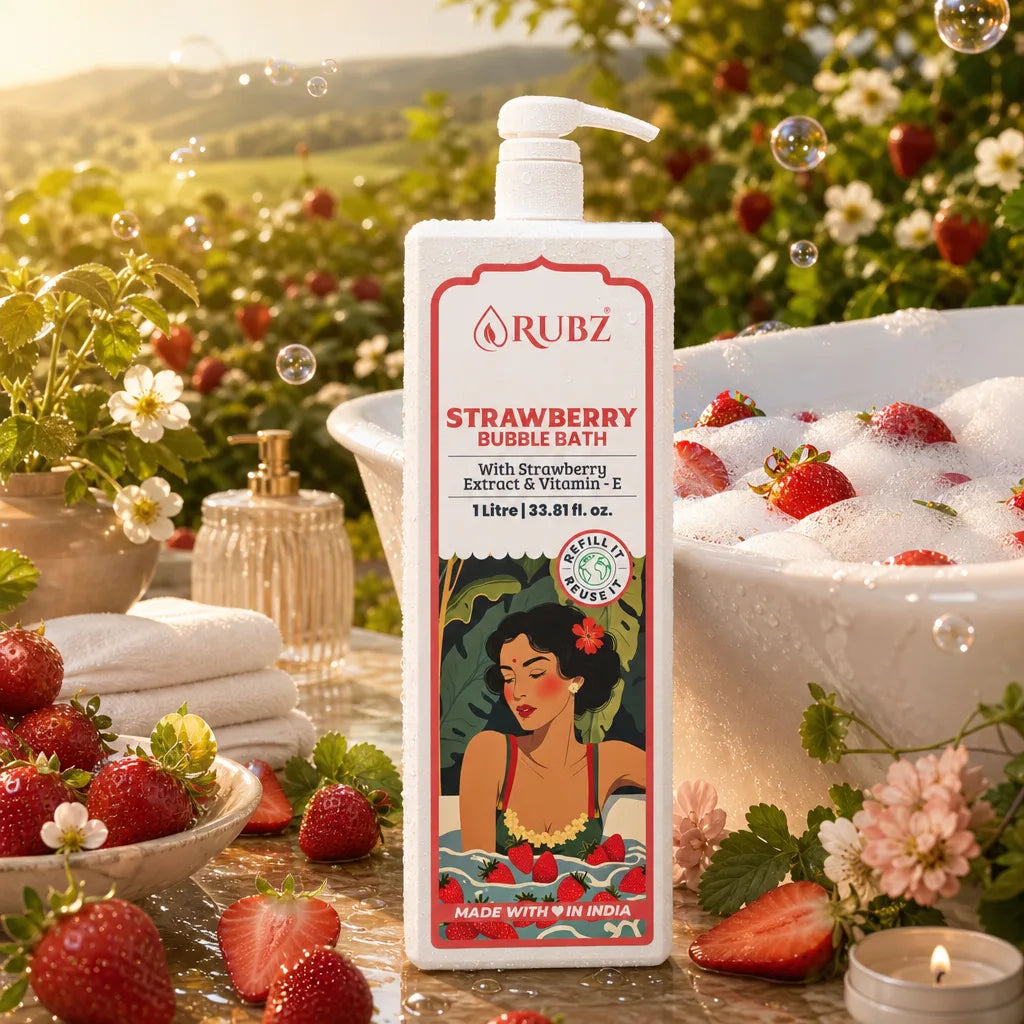 strawberry bubble bath for bathtub