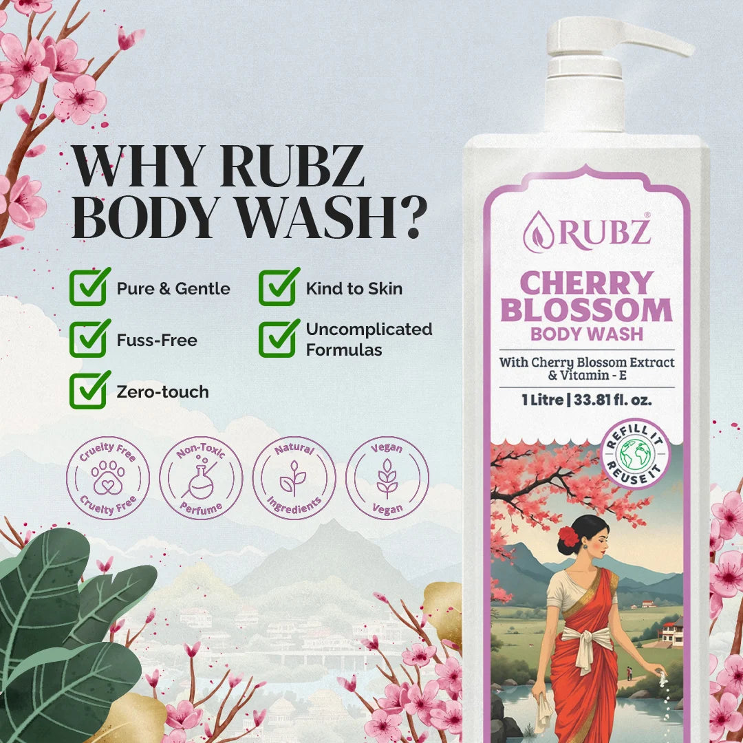 Japanese Cherry Blossom Body Wash - 5 Litre | with 500ml Refillable Bottle