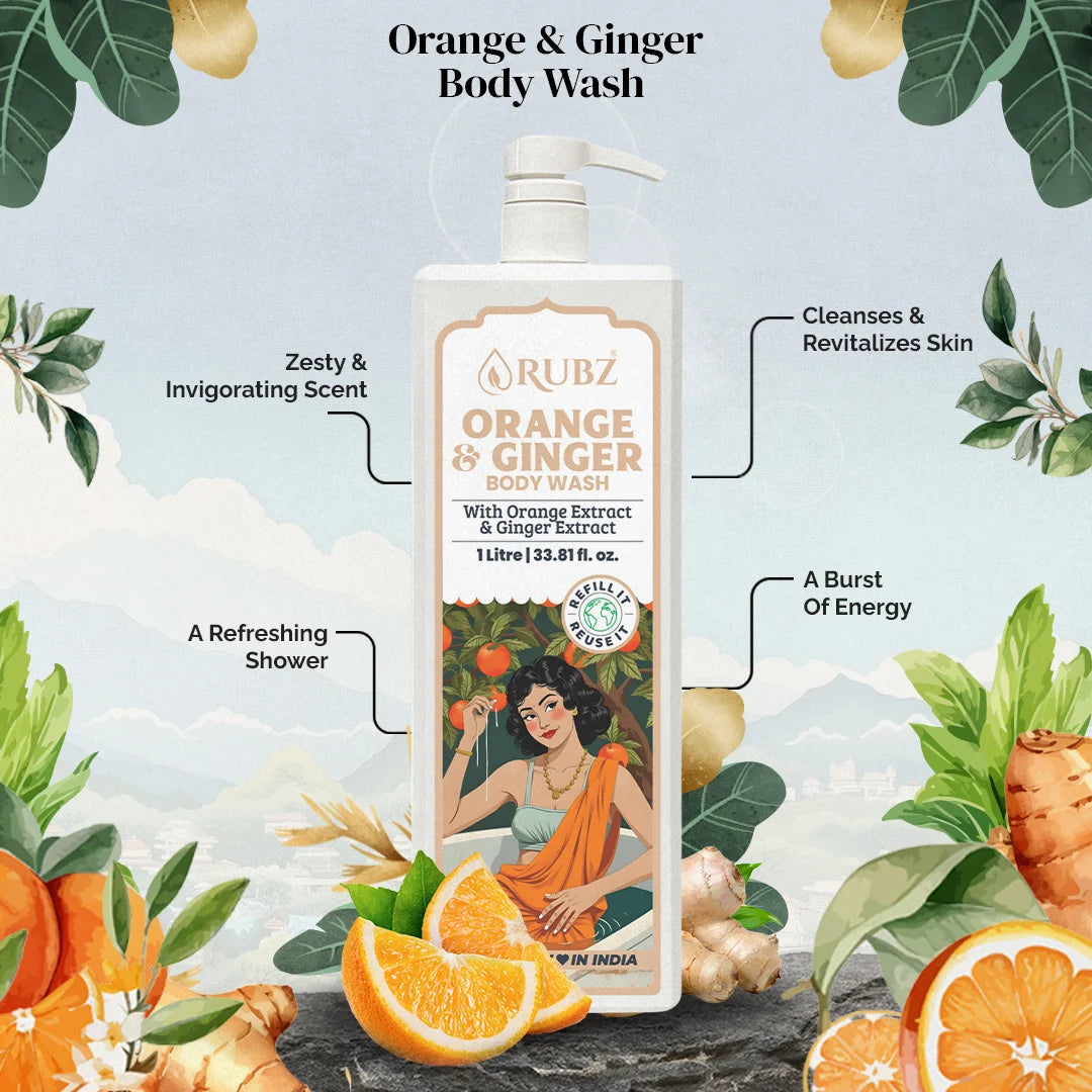 Orange & Ginger Body wash - 1 Litre