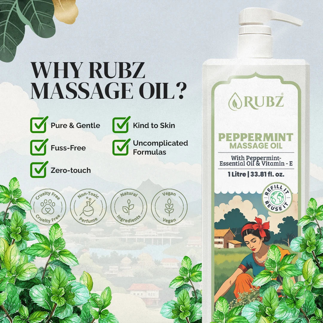 Peppermint Body Massage Oil - 1 Litre
