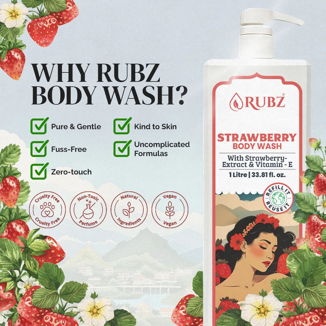 Strawberry Body Wash - 5 Litre | with 500ml Refillable Bottle