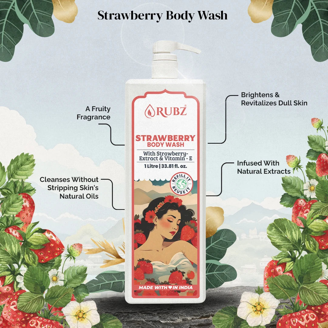 Strawberry Body Wash - 5 Litre | with 500ml Refillable Bottle