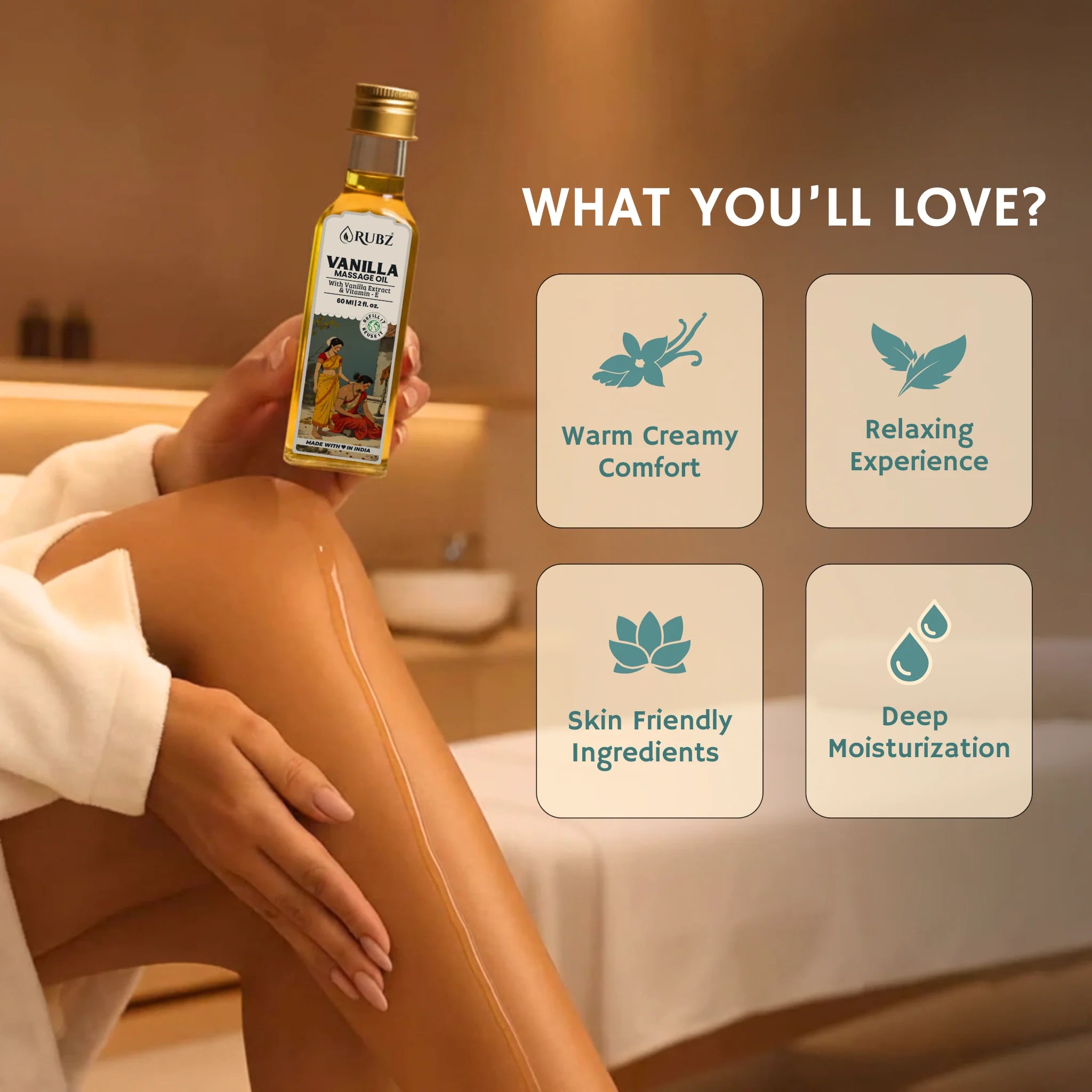 Vanilla Body Massage Oil - 60 ml