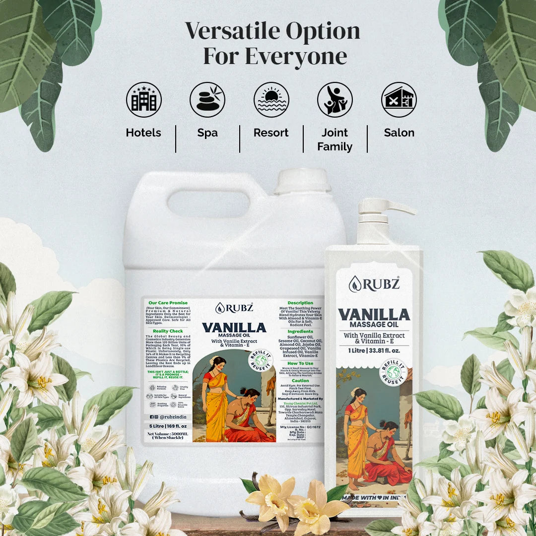 Vanilla Body Massage Oil - 1 Litre