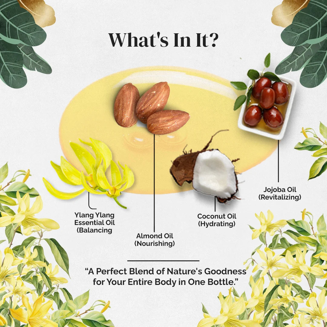 Ylang Ylang Body Massage Oil - 5 Litre | with 500ml Refillable Bottle