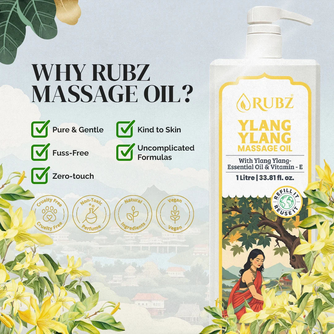 Ylang Ylang Body Massage Oil - 5 Litre | with 500ml Refillable Bottle